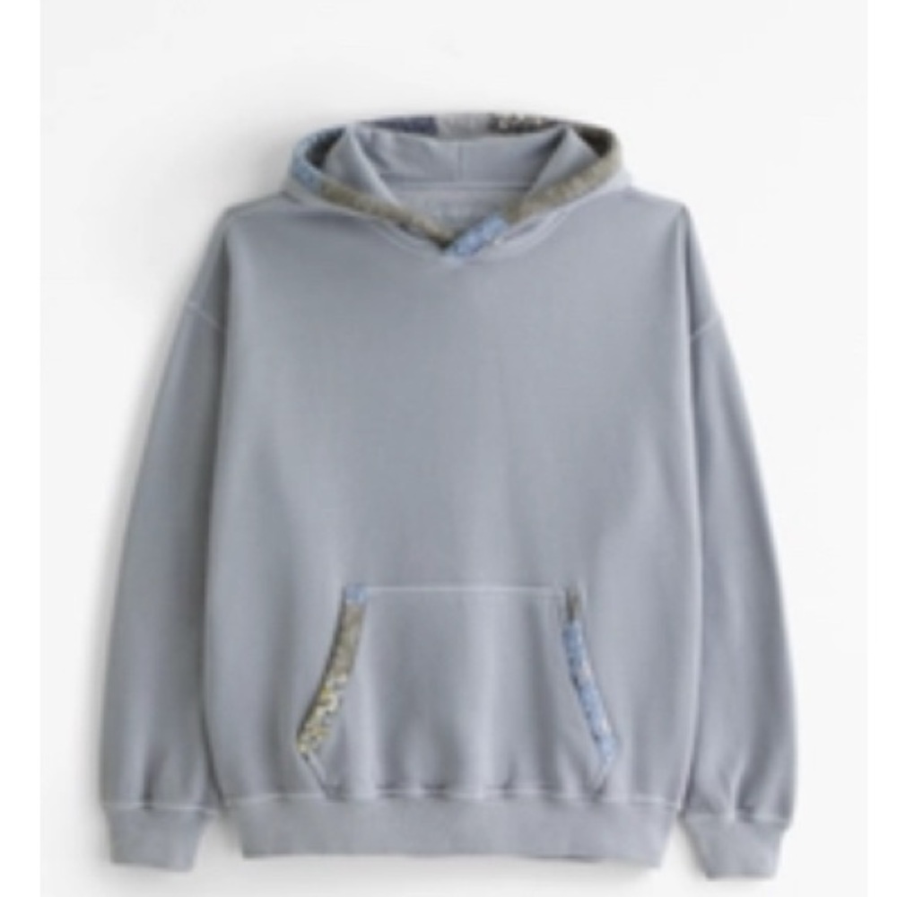 Abercrombie Men’s Essential Popover Gray Hoodie